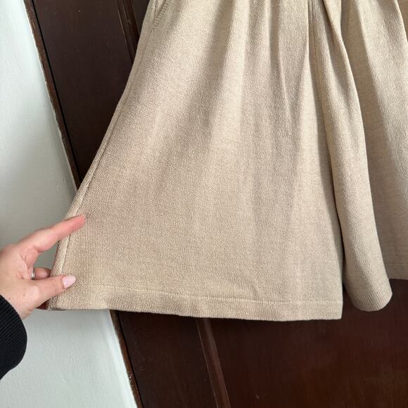 90s Vintage SKENE St. JOHN | Beige Santana Knit Relaxed Shorts | Size 6 - Picture 3 of 6